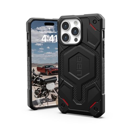 UAG Urban Armor Gear Monarch MagSafe Case Apple iPhone 15 Pro Max kevlar schwarz