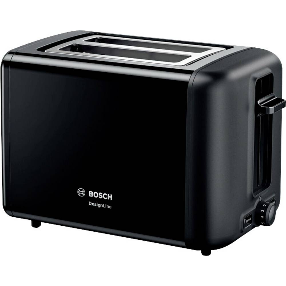 Bosch TAT3P423DE Kompakt Toaster, DesignLine, Edelstahl schwarz