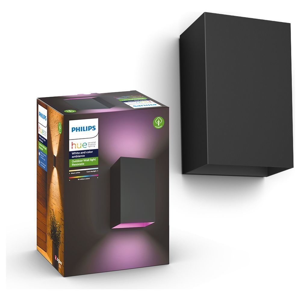 Philips Hue White & Color Ambiance Resonate Wandleuchte Outdoor schwarz