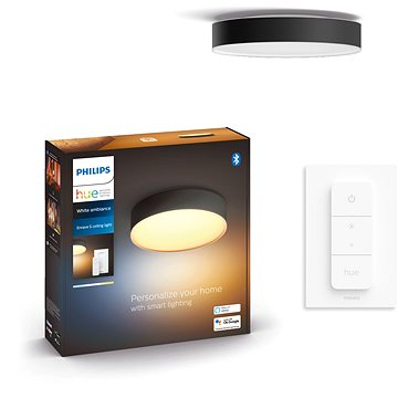 Philips Hue White Ambiance Enrave Deckenleuchte S Schwarz 1200lm inkl DS