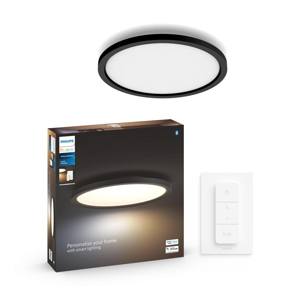 Philips Hue White Amb. Aurelle Panelleuchte rund Schw inkl DS