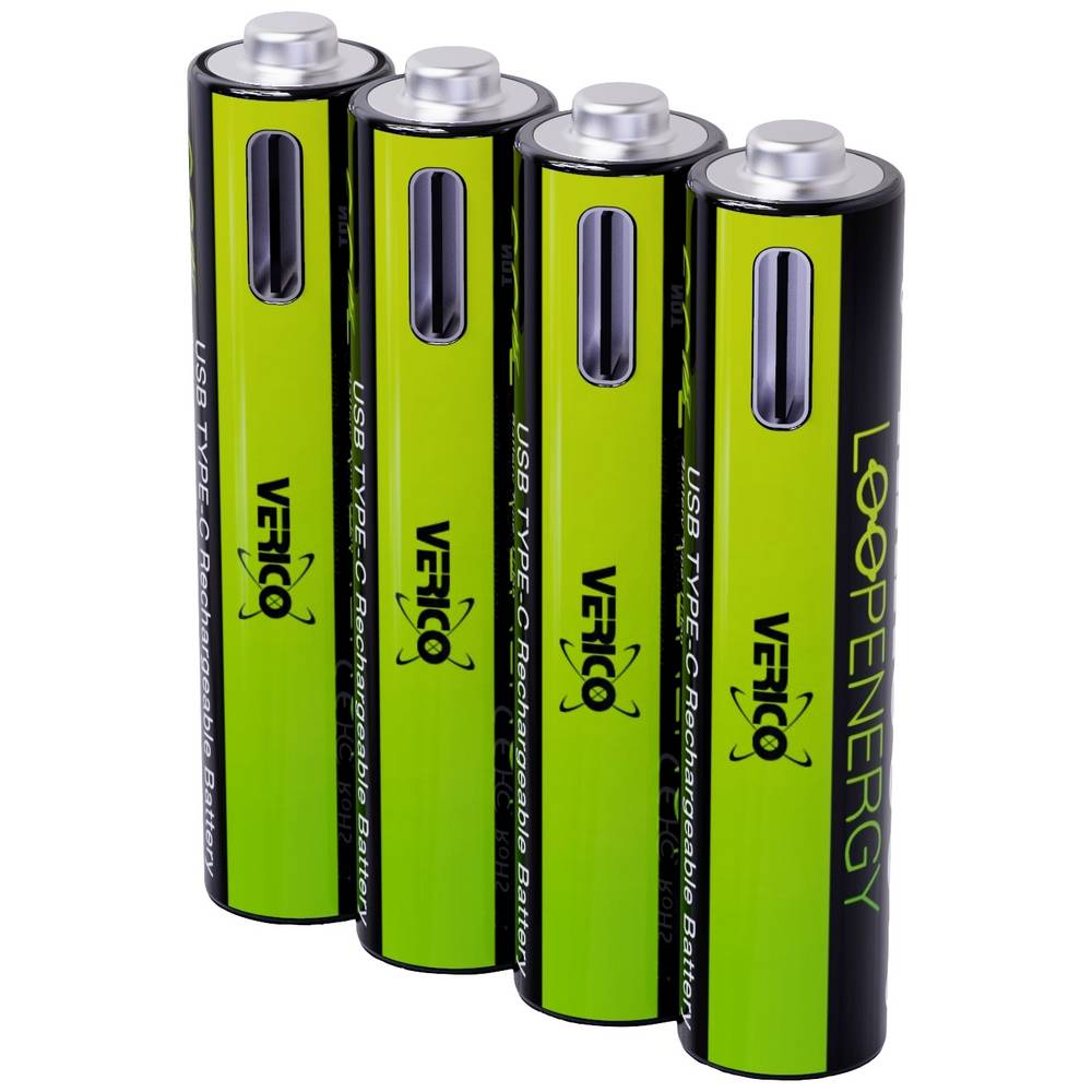 Verico Loop Energy 4-Pack Micro AAA Li-Ion USB-C 600 mAh