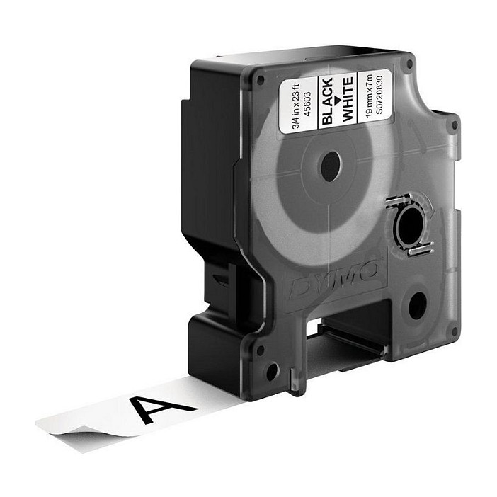 Dymo LabelWriter - D1 Etiketten Glanzband - 19 mm x 7 m - Schwarz auf Weiß - (S0720830)