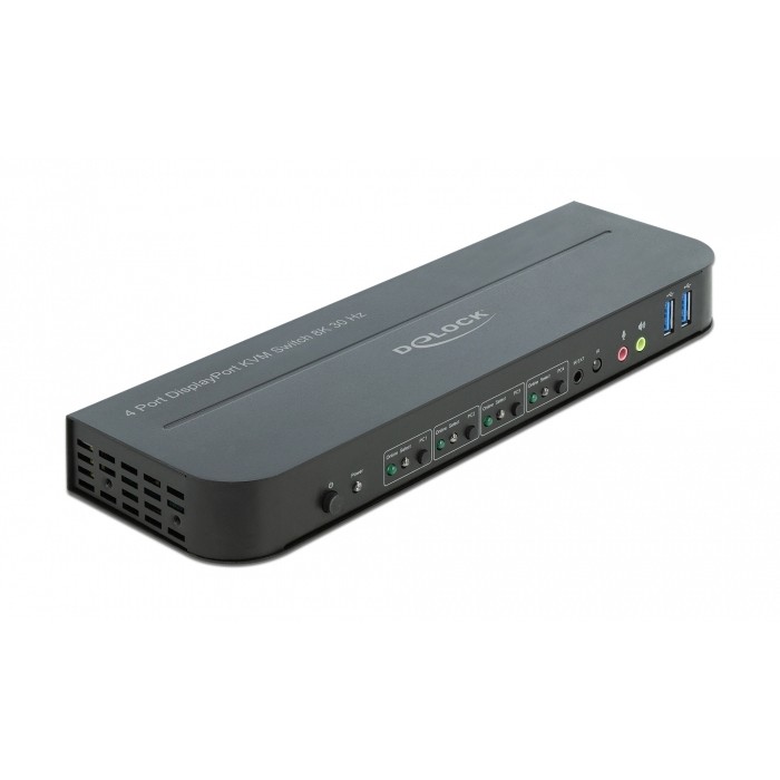 DELOCK DisplayPort 1.4 KVM Switch 8K 30Hz mit USB 3.0 und Audio