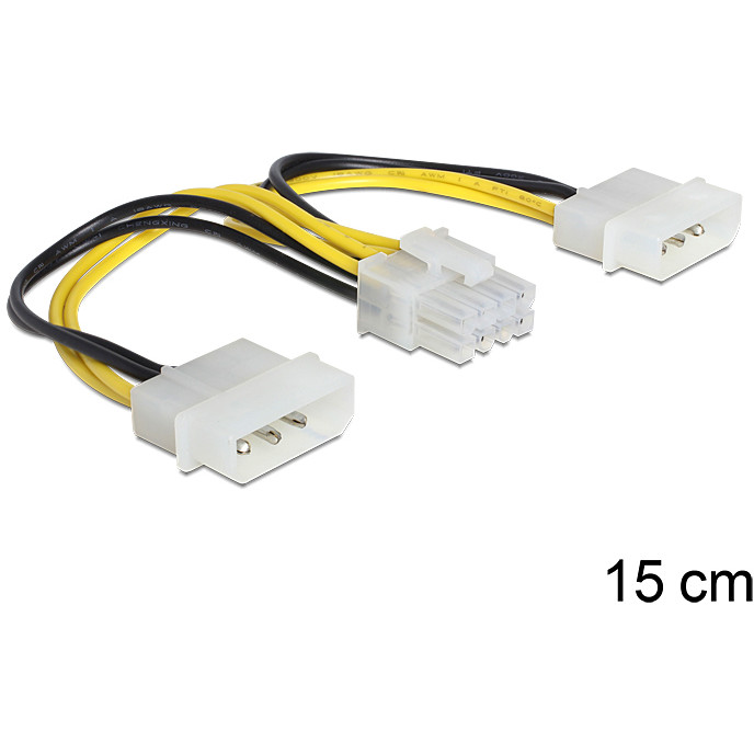DeLOCK EPS12V 8-polig > 4-polig (BU-ST) 15cm