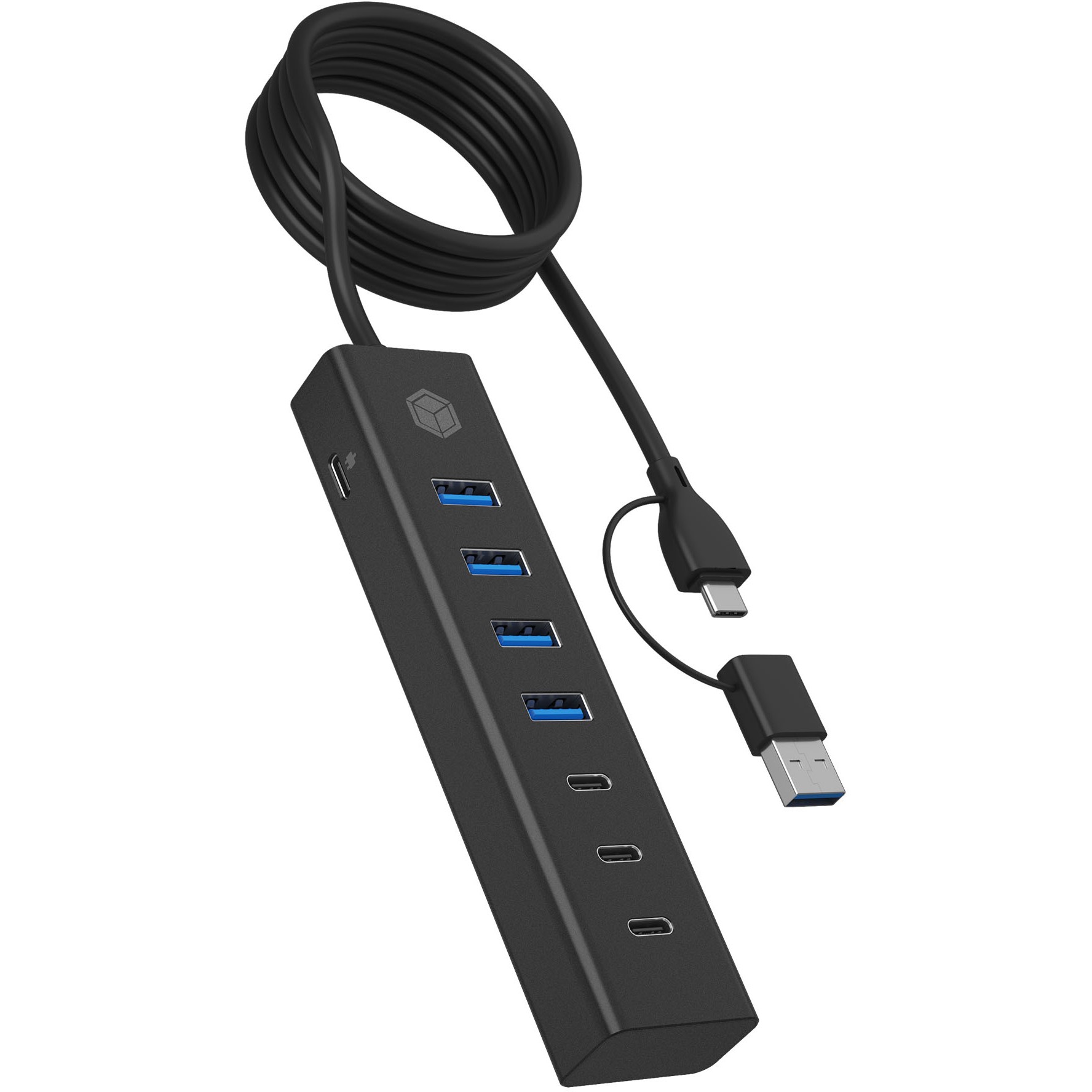 ICY BOX IB-HUB1737-C3 USB-C/USB-A 3.2 HUB 7-Port 4xUSB-A; 3xUSB-C