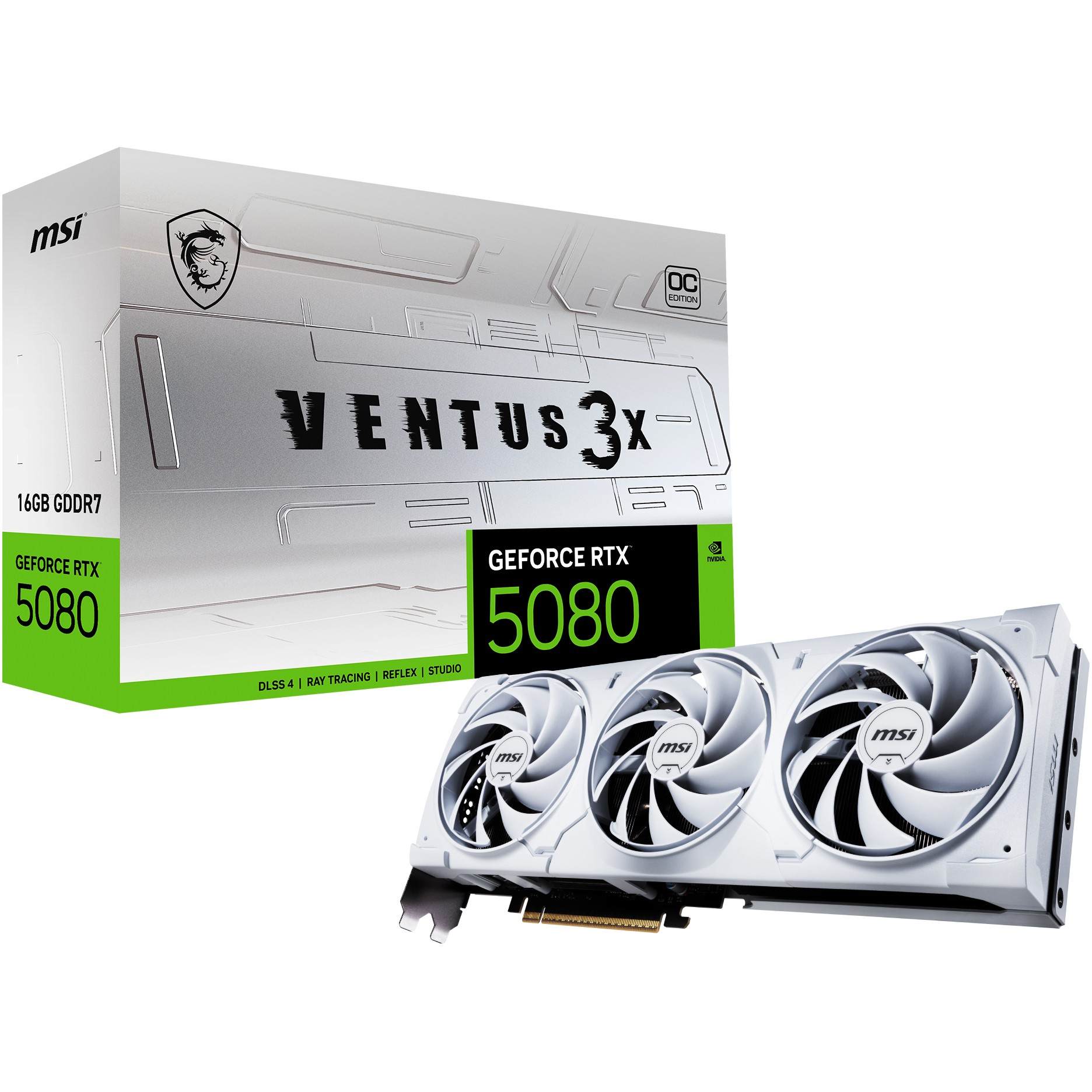 RTX 5080 16GB MSI Ventus 3X OC GDDR7 3Fan white