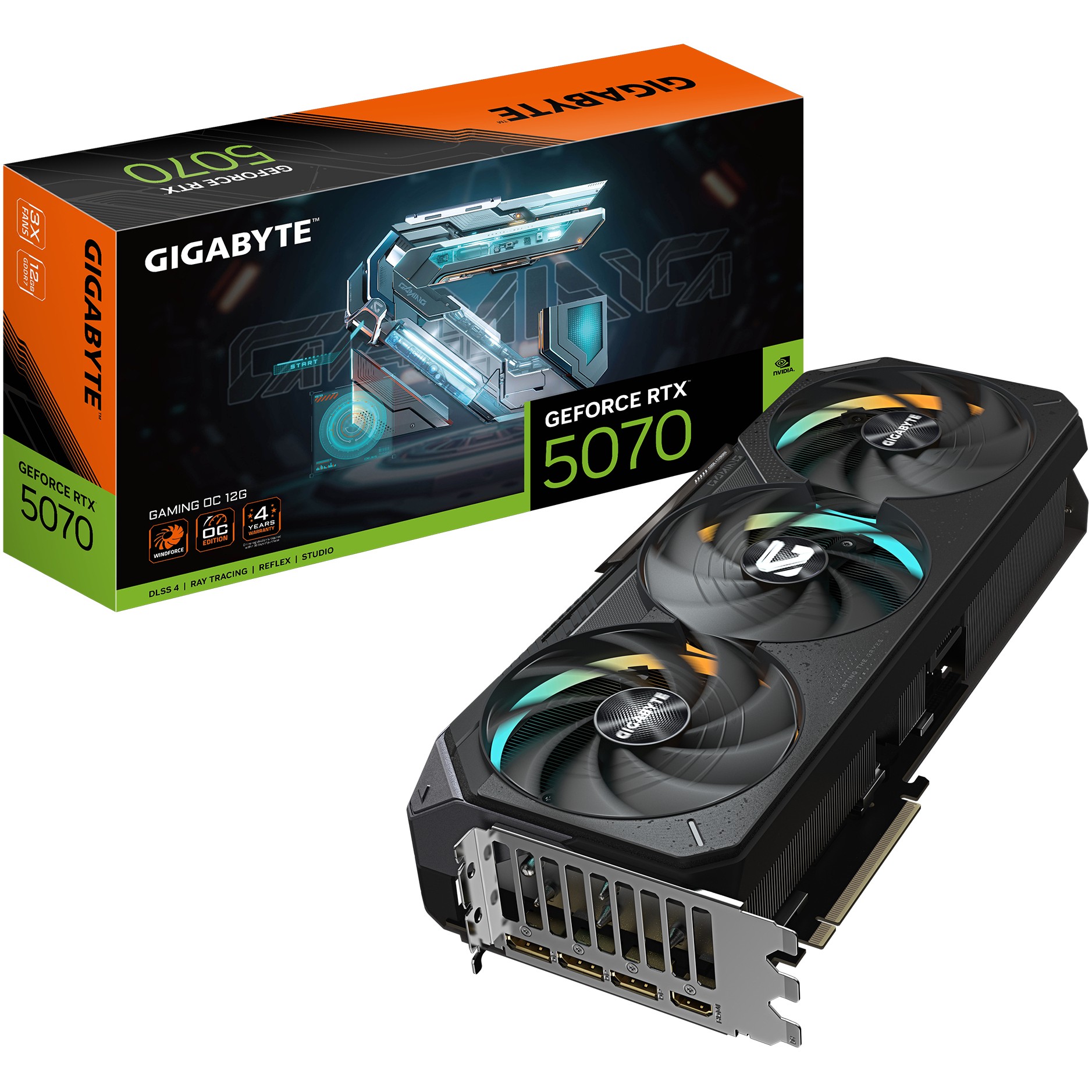 RTX 5070 Ti 16GB Gigabyte Gaming OC GDDR7 3 Fan