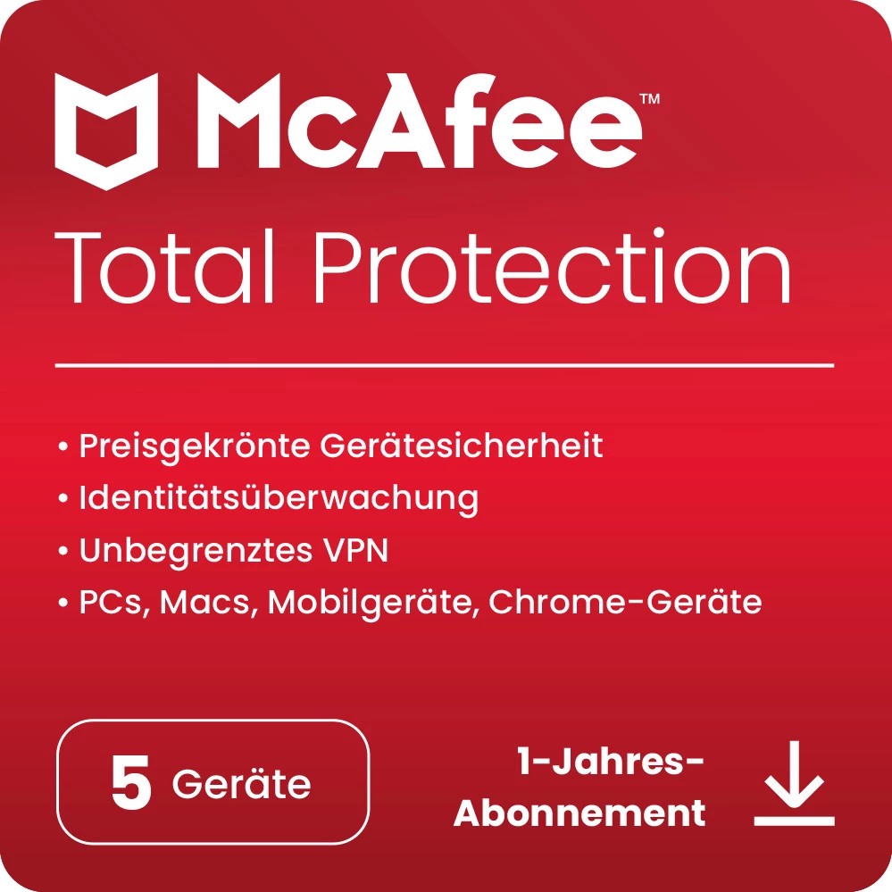 McAfee Total Protection - 5 Device, 2 Year - ESD-DownloadESD