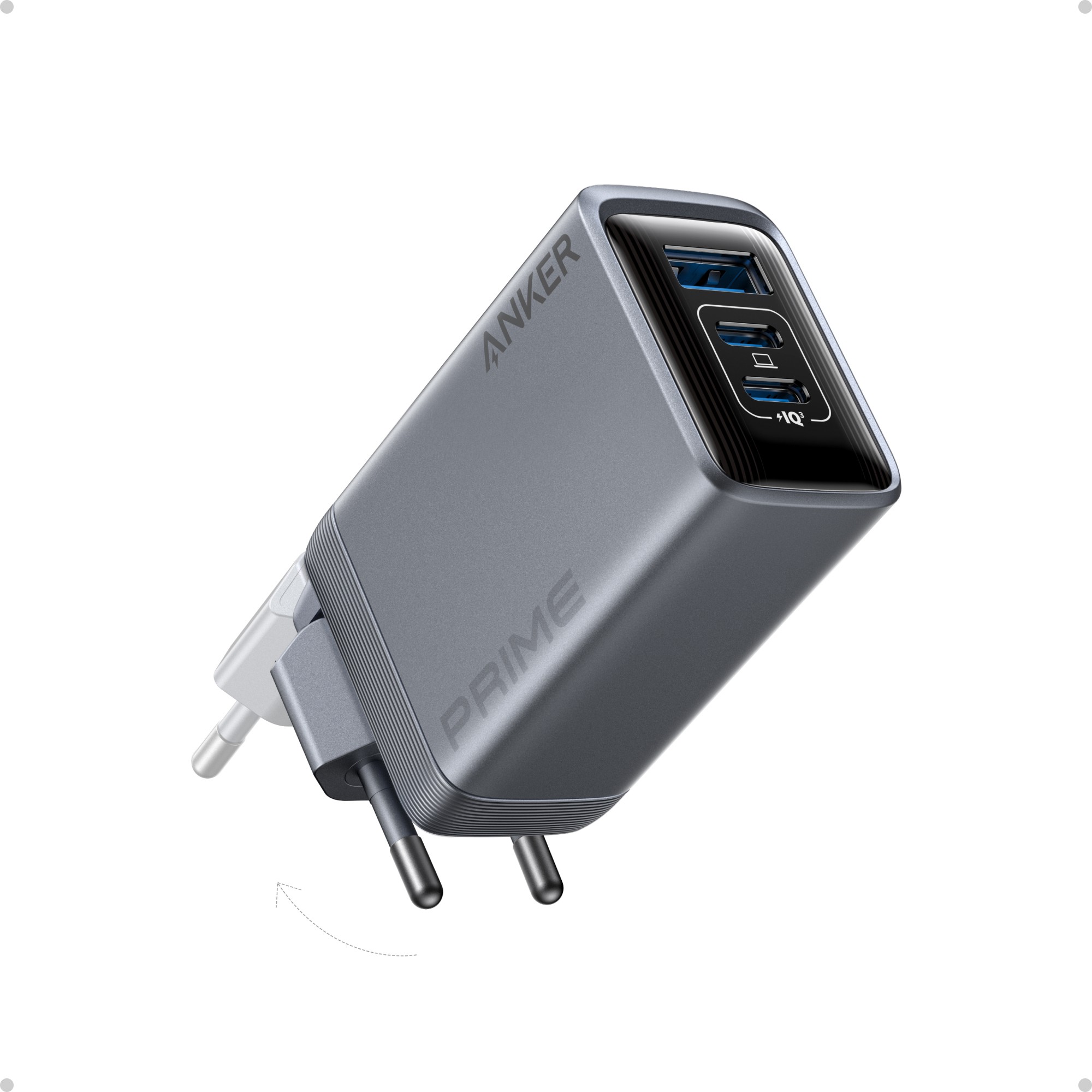 Anker Prime Charger 100W 3 Ports GaN 1 x USB-A 2 x USB-C
