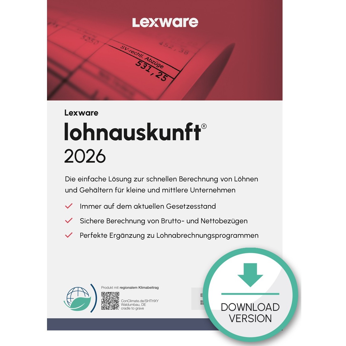 Lexware Lohnauskunft 2025 - 1 Device, ABO - ESD -DownloadESD
