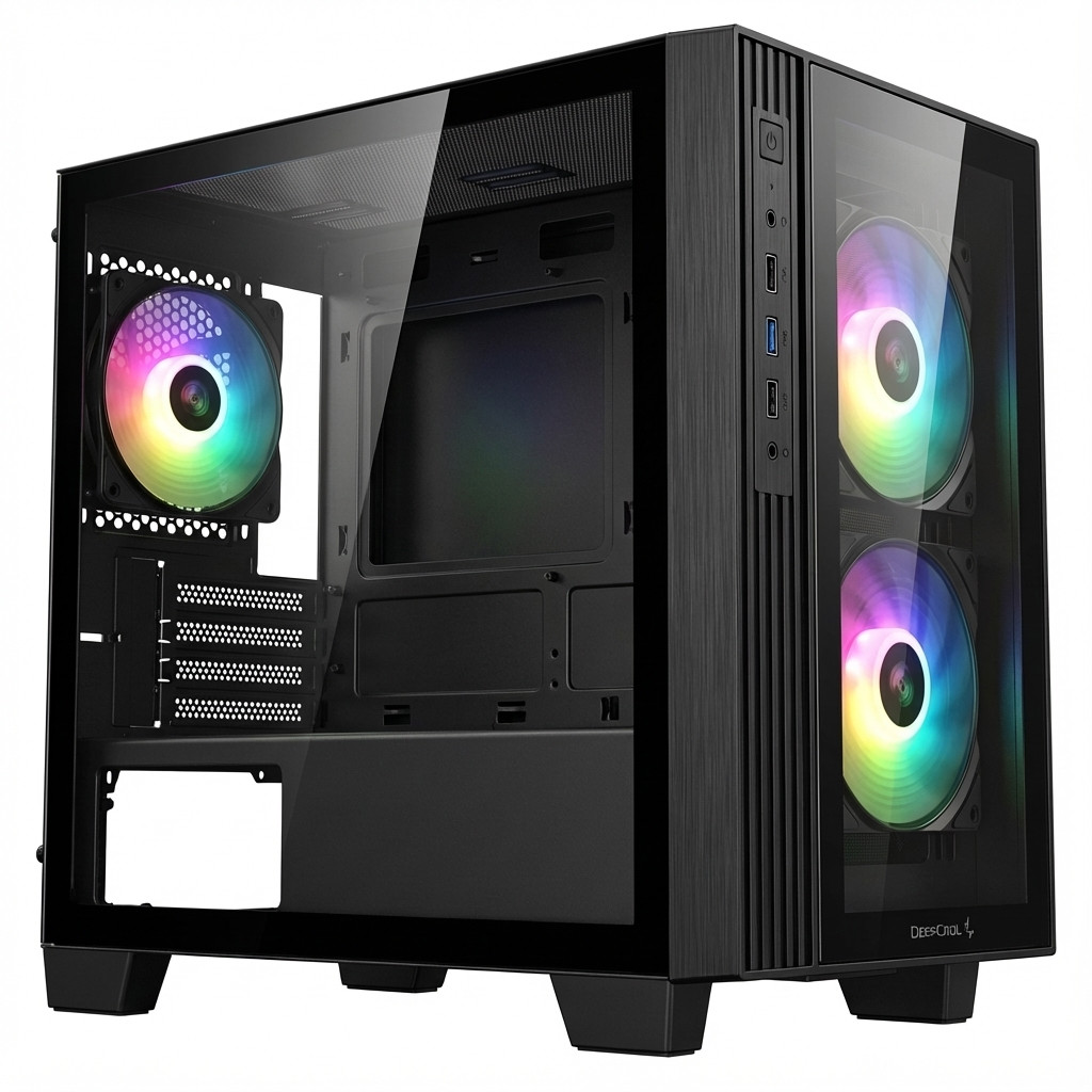 DeepCool CG330 3F Micro ATX Mini ITX ARGB Glas black