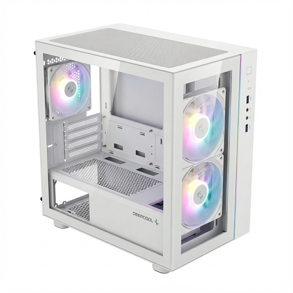 DeepCool CG330 3F WH Micro ATX Mini Tower White
