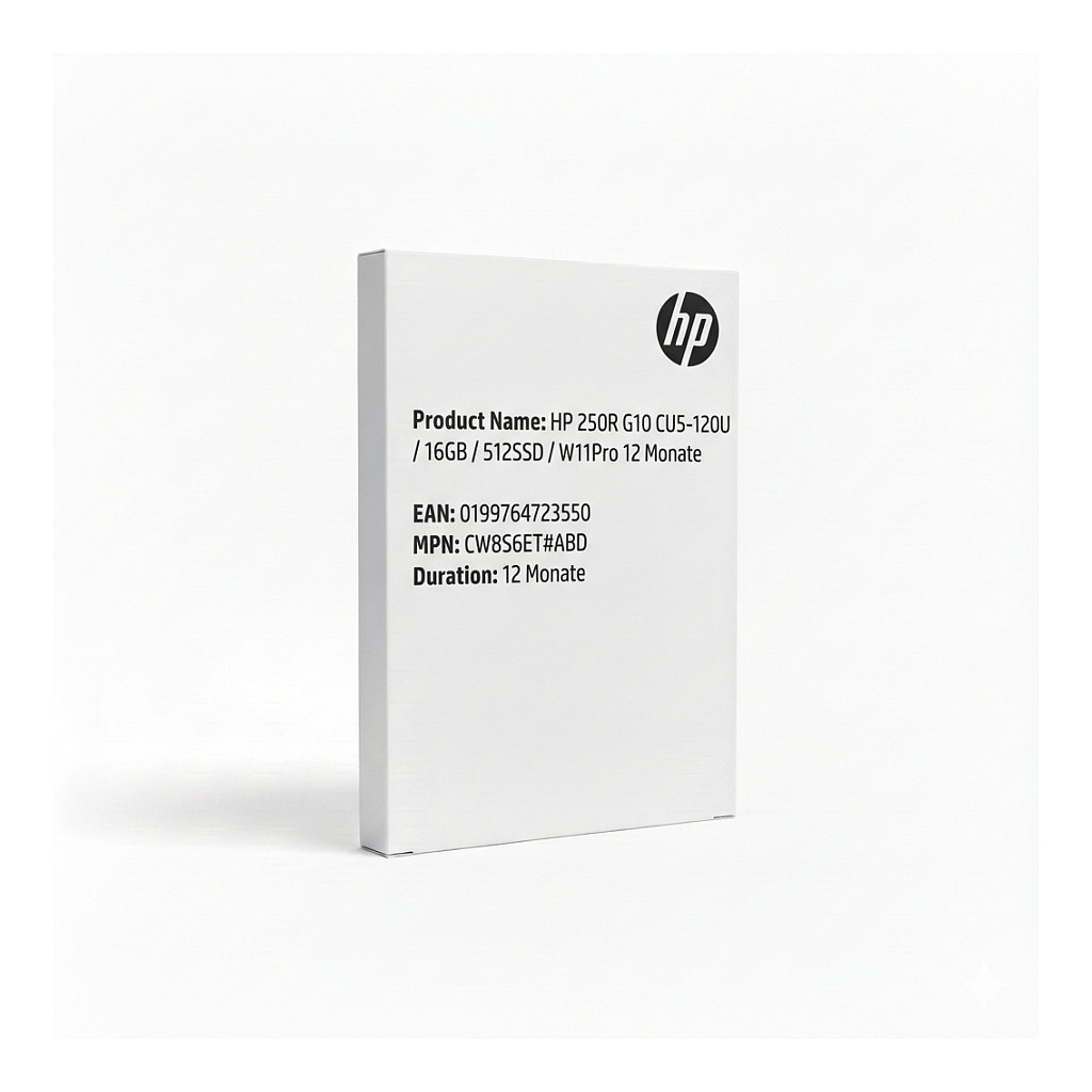 HP 250R G10 CU5-120U/16GB/512SSD/W11Pro 12 Monate