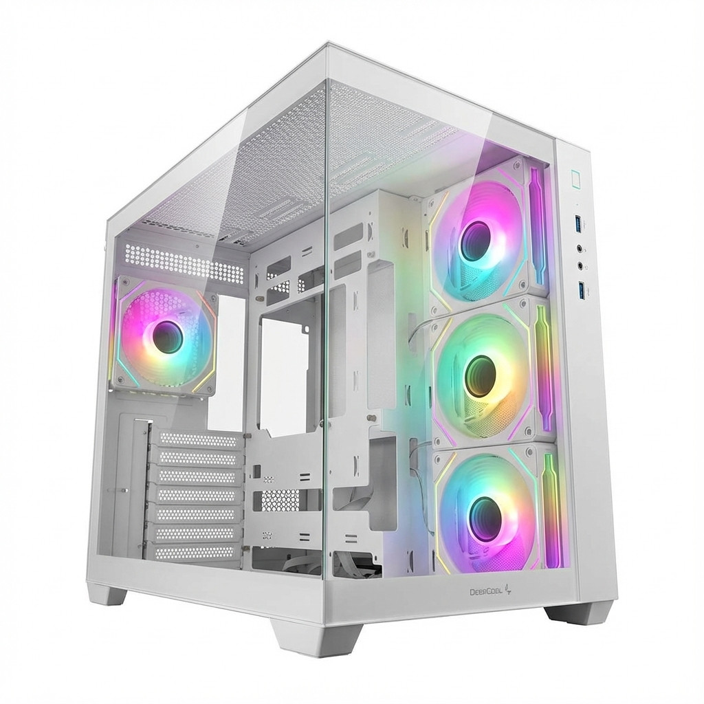 DeepCool CG530U 4F WH ATX Curved Glass Panoramic Case White