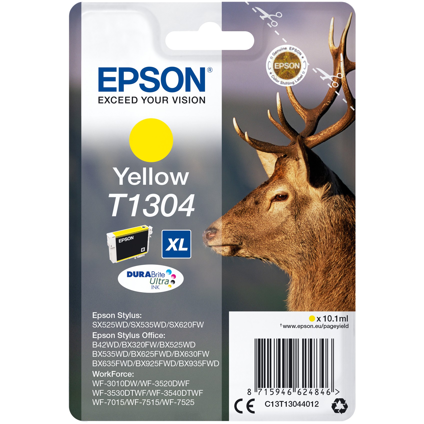 Epson Tinte 1LB T1304 ink cartridge yellow extra high capacity 10.1ml 1-pack blister without alarm - DURABrite Ultra Ink