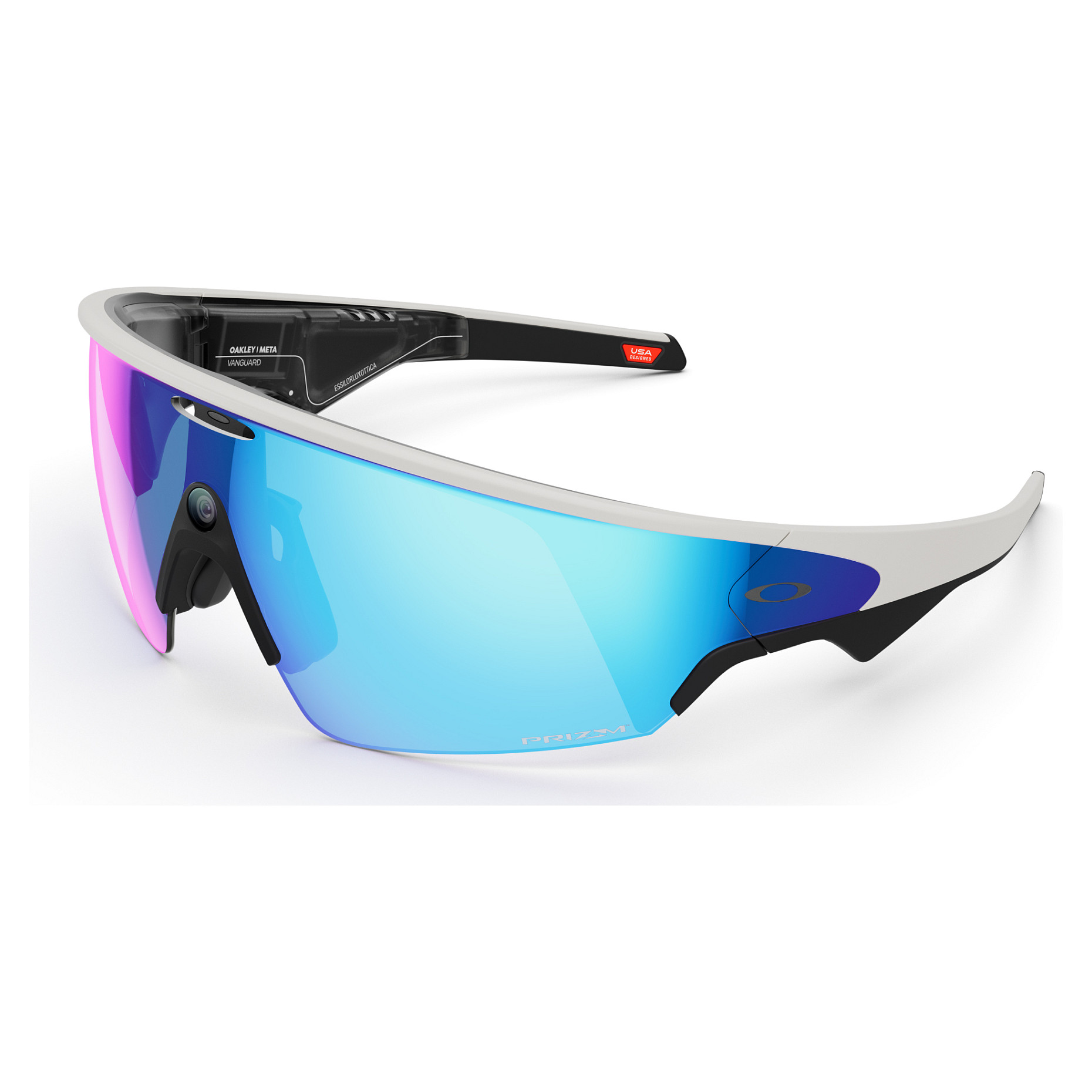 META Oakley Vanguard, Meta AI, White, Prizm Sapphire AI Glass