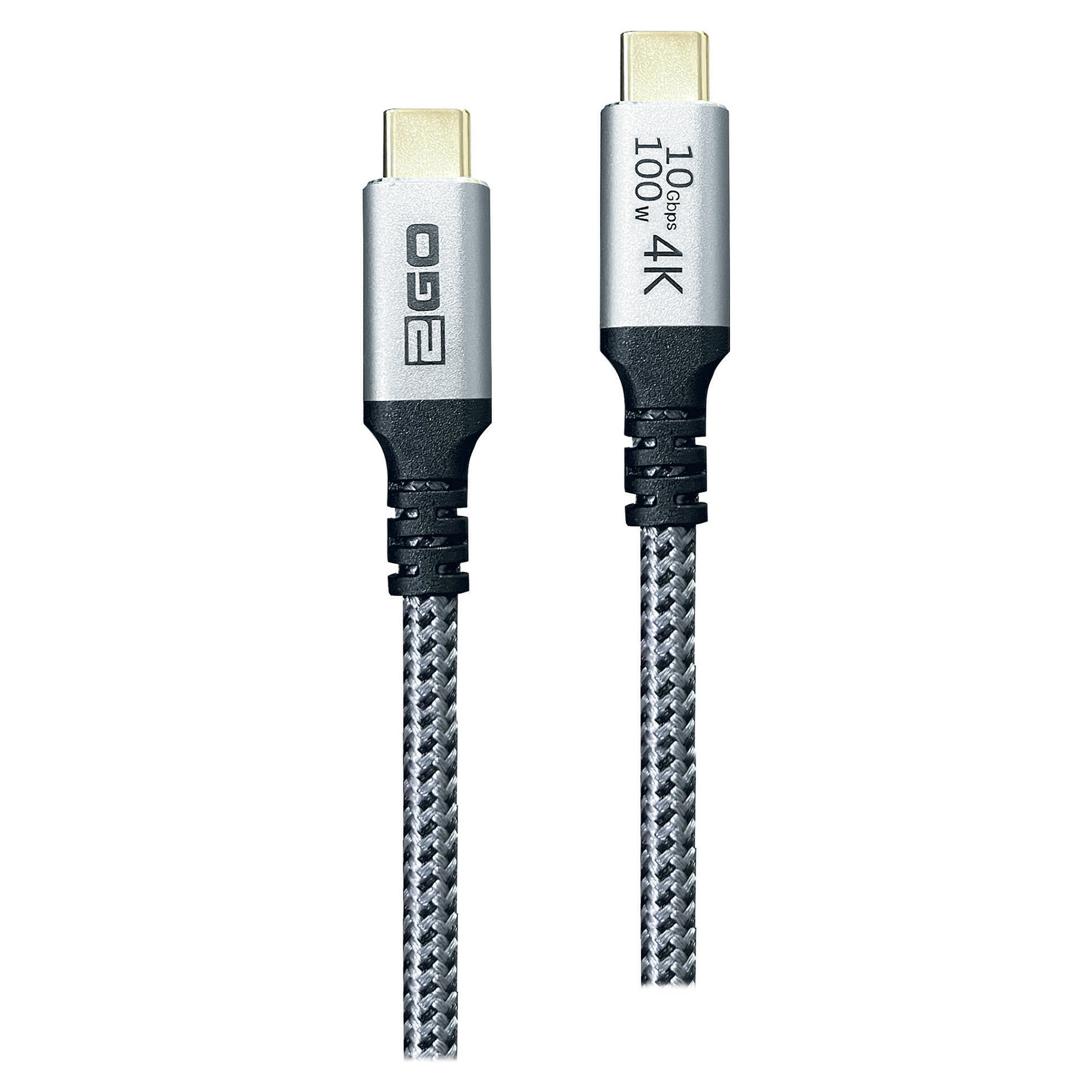 2GO Schnellladekabel USB-C 100W 10Gbps 1,2m