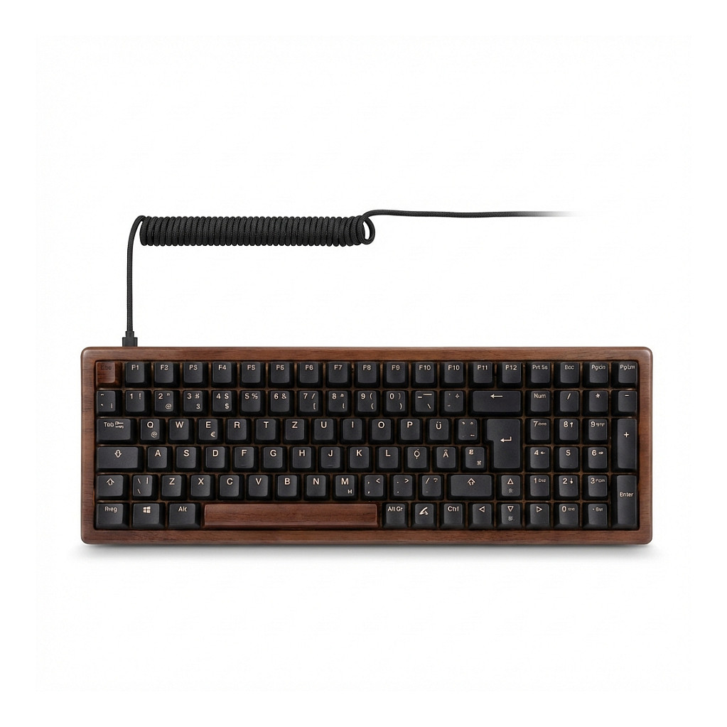 SKILLER SGK50 S2 Wood PBT (holz/schwarz, UK-Layout, Gateron G Pro 3.0 Yellow)