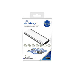 480GB MediaRange (silber, USB-C 3.2 Gen 2 (10 Gbit/s))