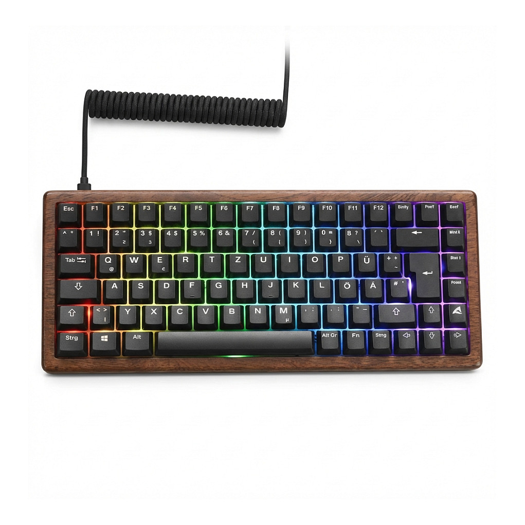 Sharkoon SKILLER SGK50 S3 Wood PBT (holz/schwarz, FR-Layout, Gateron G Pro 3.0 Yellow)