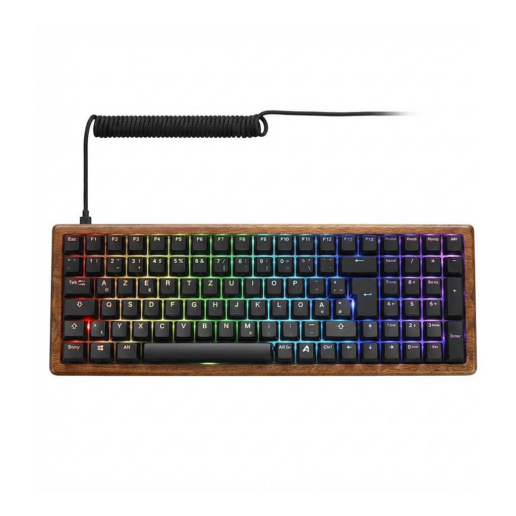 Sharkoon SKILLER SGK50 S4 Gen2 Wood PBT (holz/schwarz, FR-Layout, Gateron G Pro 3.0 Yellow)