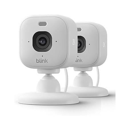 Blink Mini 2K+3rd Gen Netzwerk Überwachungskamera 2560 x 1440 - 2K Wi-Fi 2er Set white