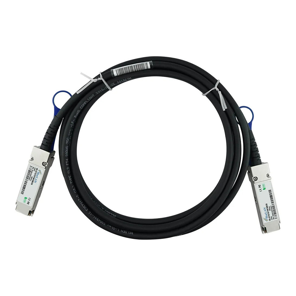 BlueOptics Netzwerkkabel CBL-NTWK-0956-QSFP56-3-BL DAC 200Gb/s QSFP56 auf QSFP56 30AWG 300cm