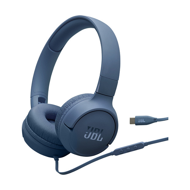 JBL TUNE 520C USB-C kabelgebundener On-Ear-Kopfhörer Mikrofon blau