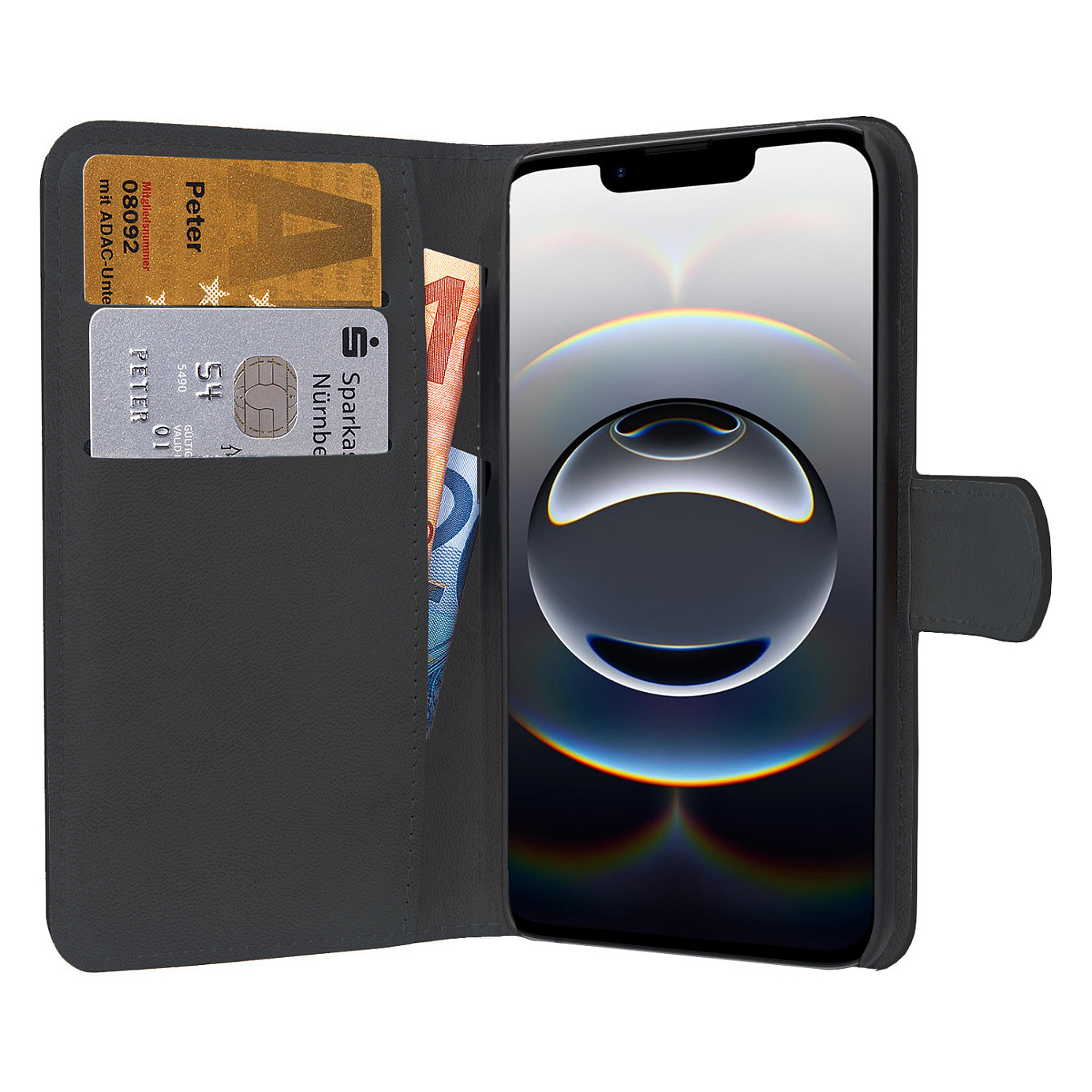 PEDEA Book Cover Classic fr Apple iPhone 16e, schwarz