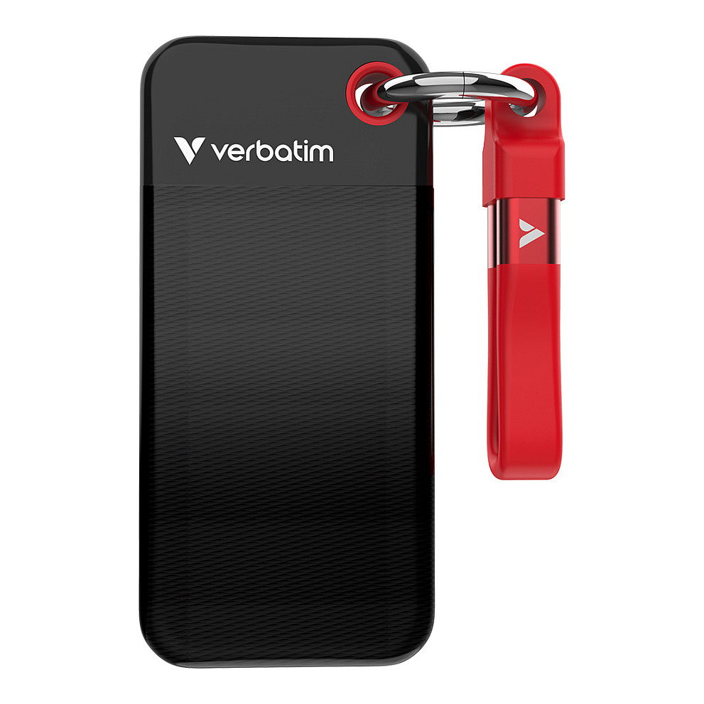 1TB Verbatim Pocket USB 3.2 Typ-C schwarz-rot