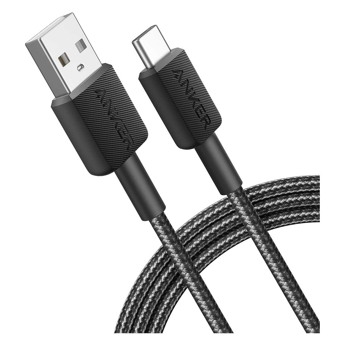 Anker 322 USB-A auf USB-C Kabel 180cm geflochten schwarz