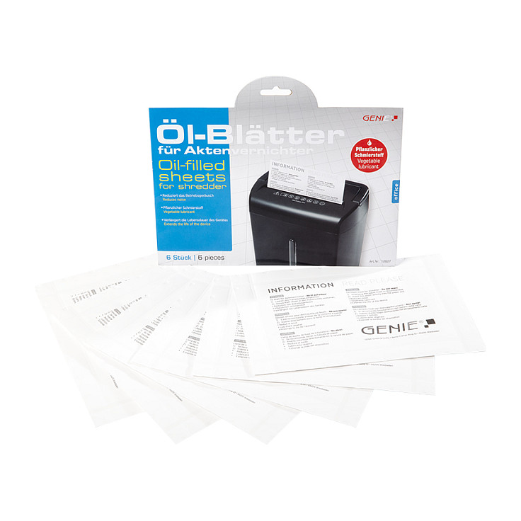 GENIE Aktenvernichter-Ölblätter 6 Blatt