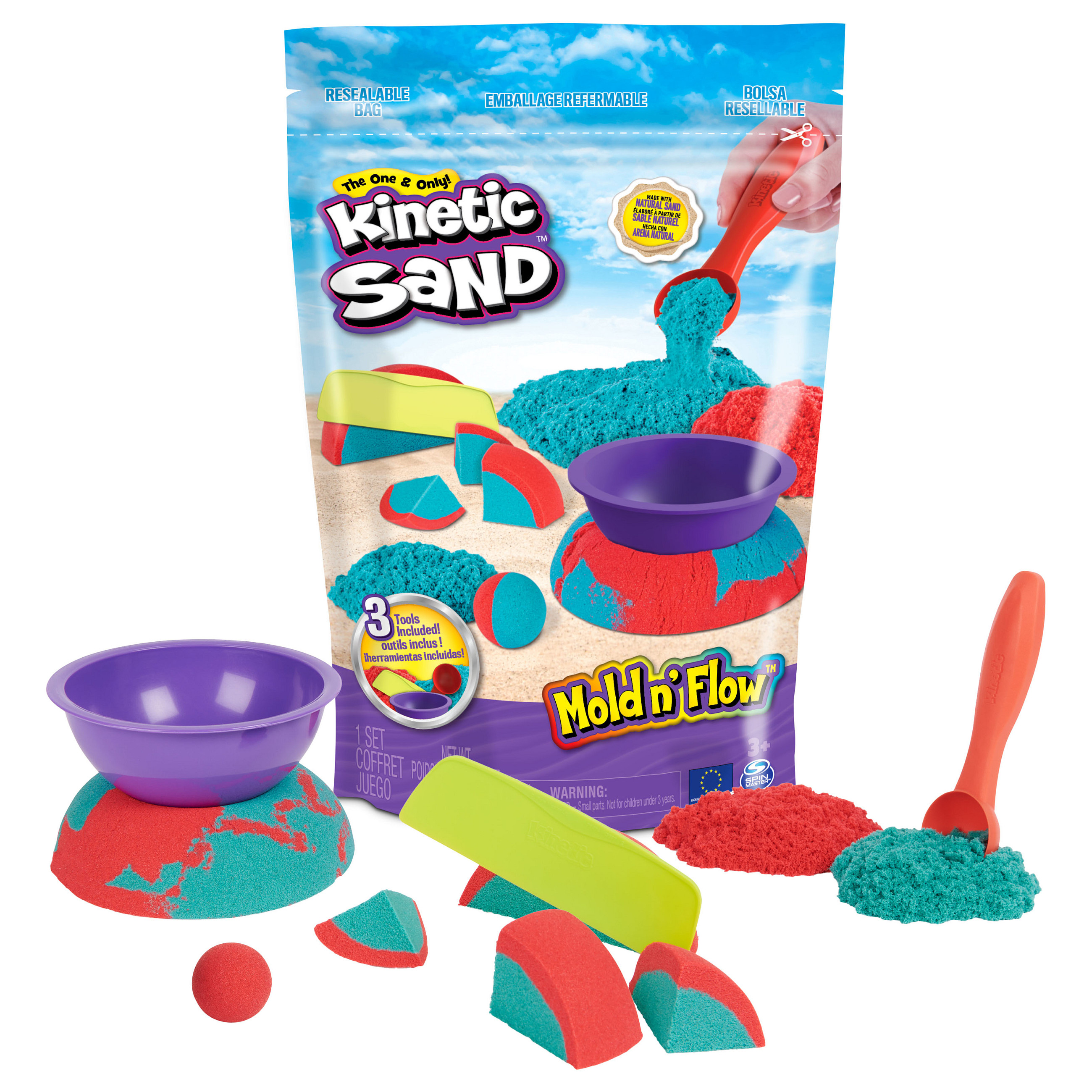 Spinmaster Kinetic Sand - Mold n? Flow Set (680 Gramm Sand)