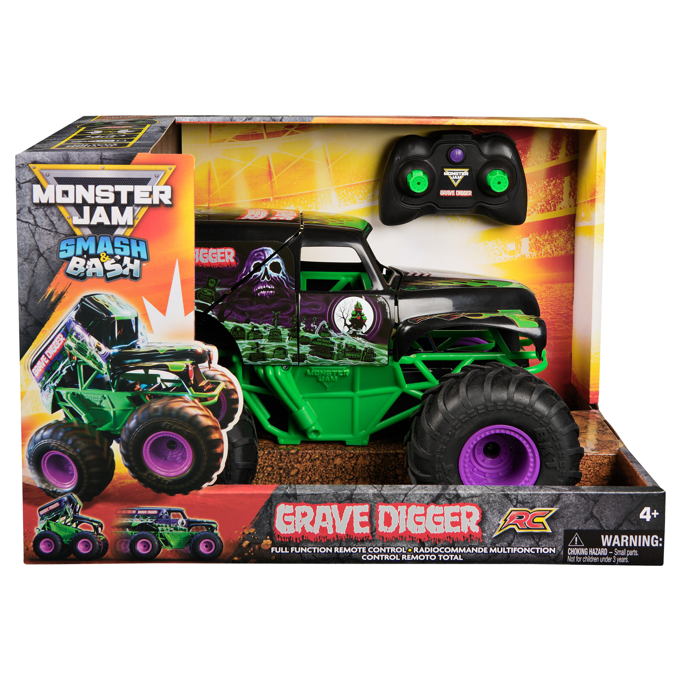 Spinmaster Monster Jam - Smash 'n Bash Grave Digger, (Mastab 1:15)