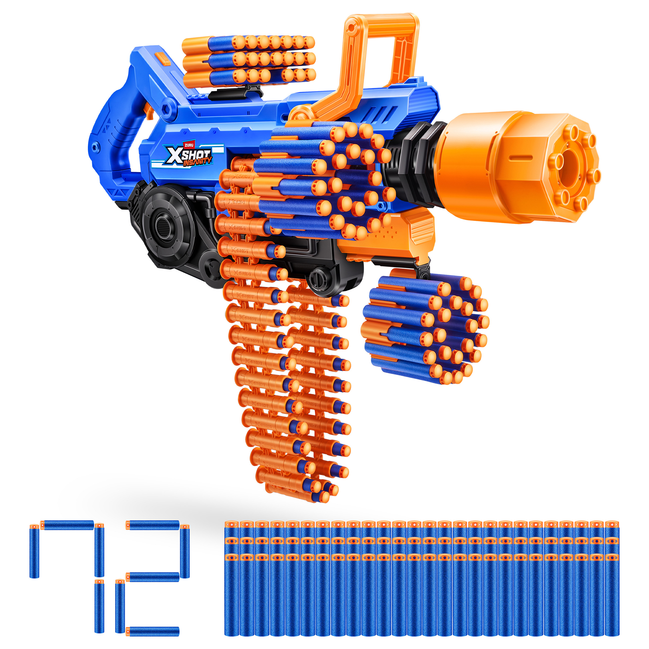ZURU XSHOT Insanity - Blaster Smoke N Barrel (inkl. 72 Darts)