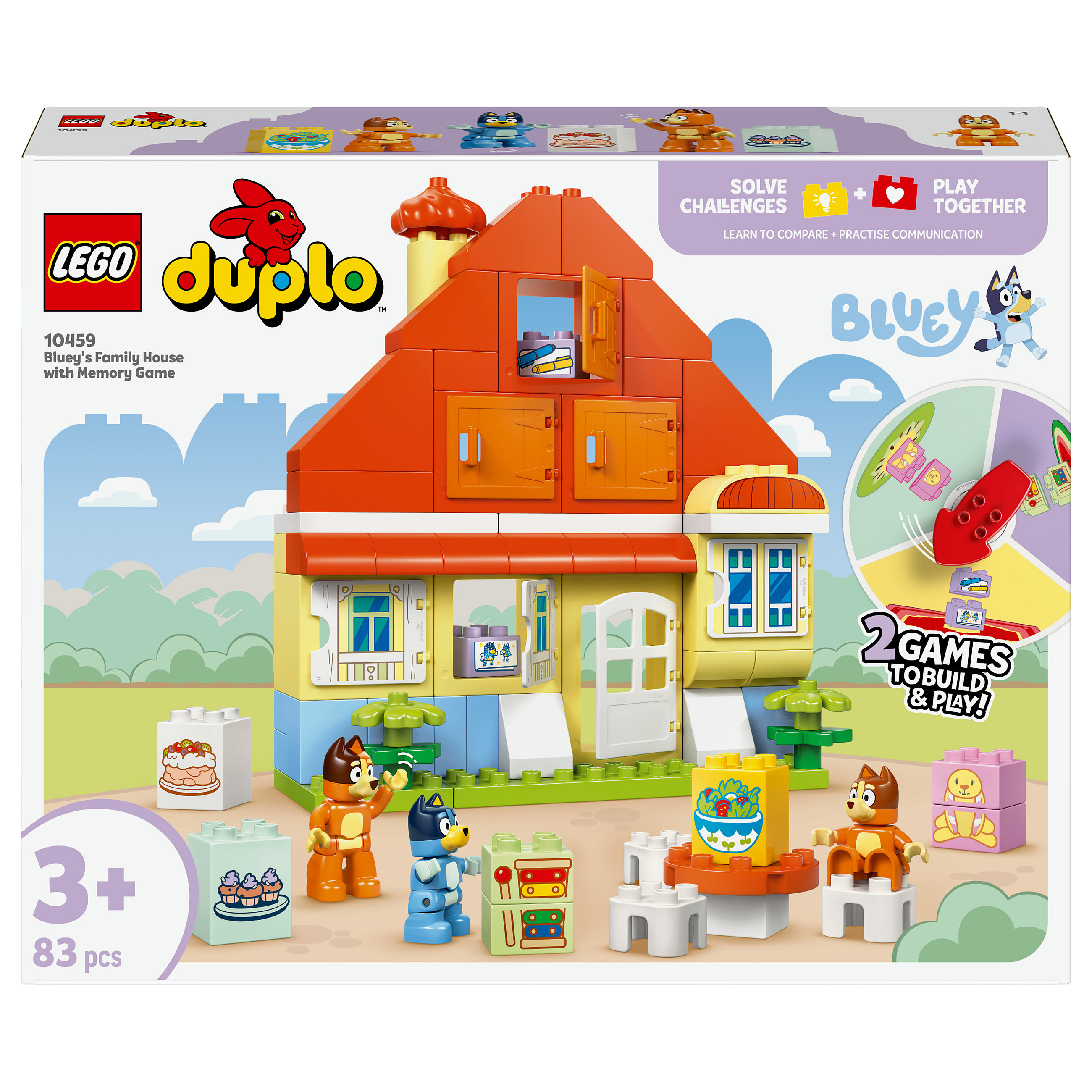 LEGO 10459 DUPLO Bluey Blueys Familienhaus mit Memory-Spiel