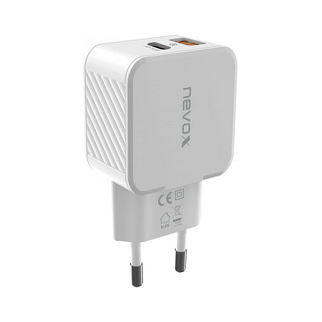 Nevox USB PD Type C + QC3.0 Ladegert 30 Watt, weiss