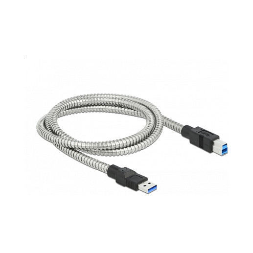 Delock USB 5 Gbps Kabel Typ-A Stecker zu Typ-B Stecker mit Metallmantel 1 m