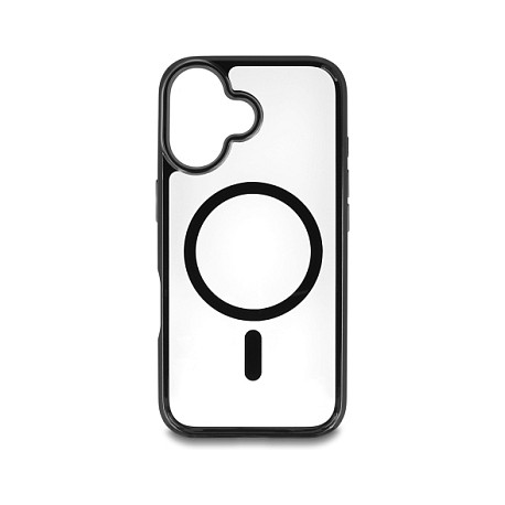 Schutzhülle für iPhone 16 kompatibel mit MagSafe transparent-schwarz