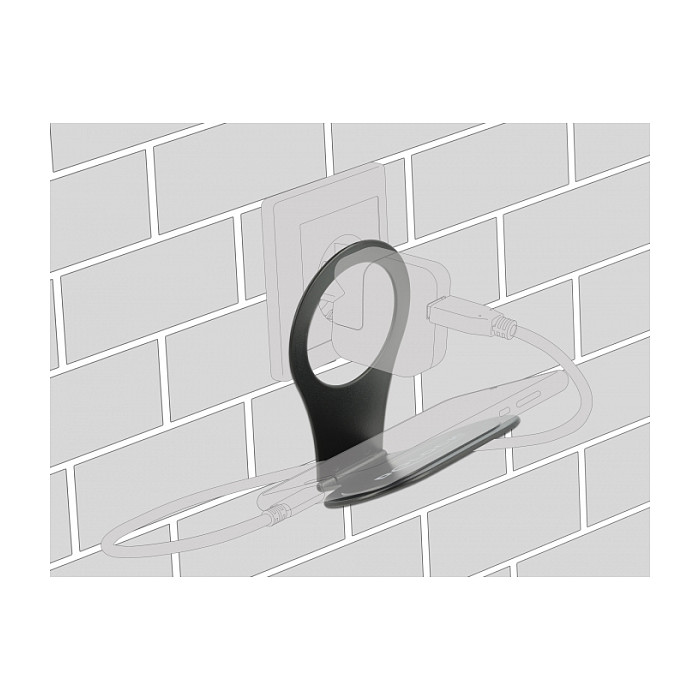 Handy Ladehalterung für Steckdose schwarz