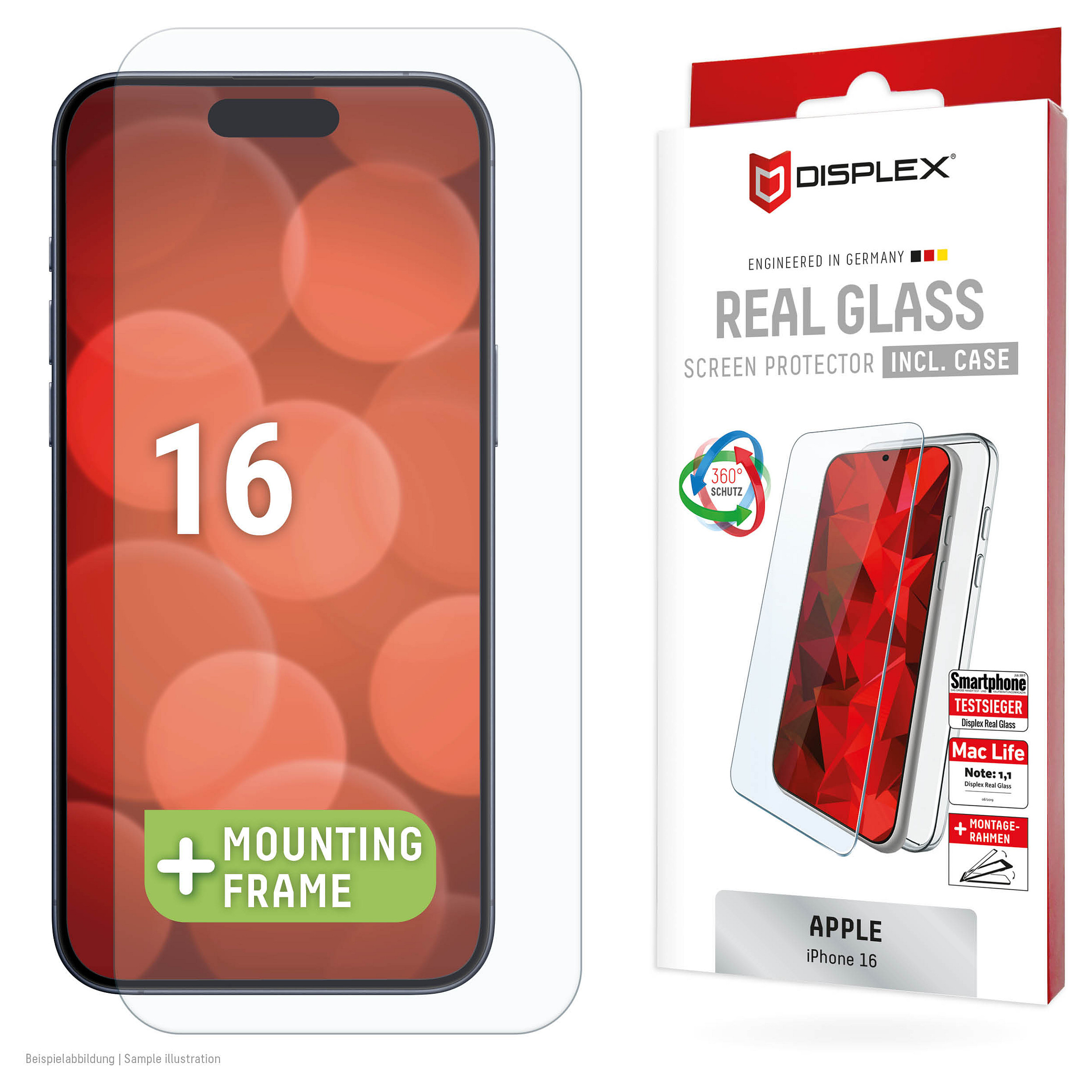 DISPLEX Real Glass + Case iPhone 16