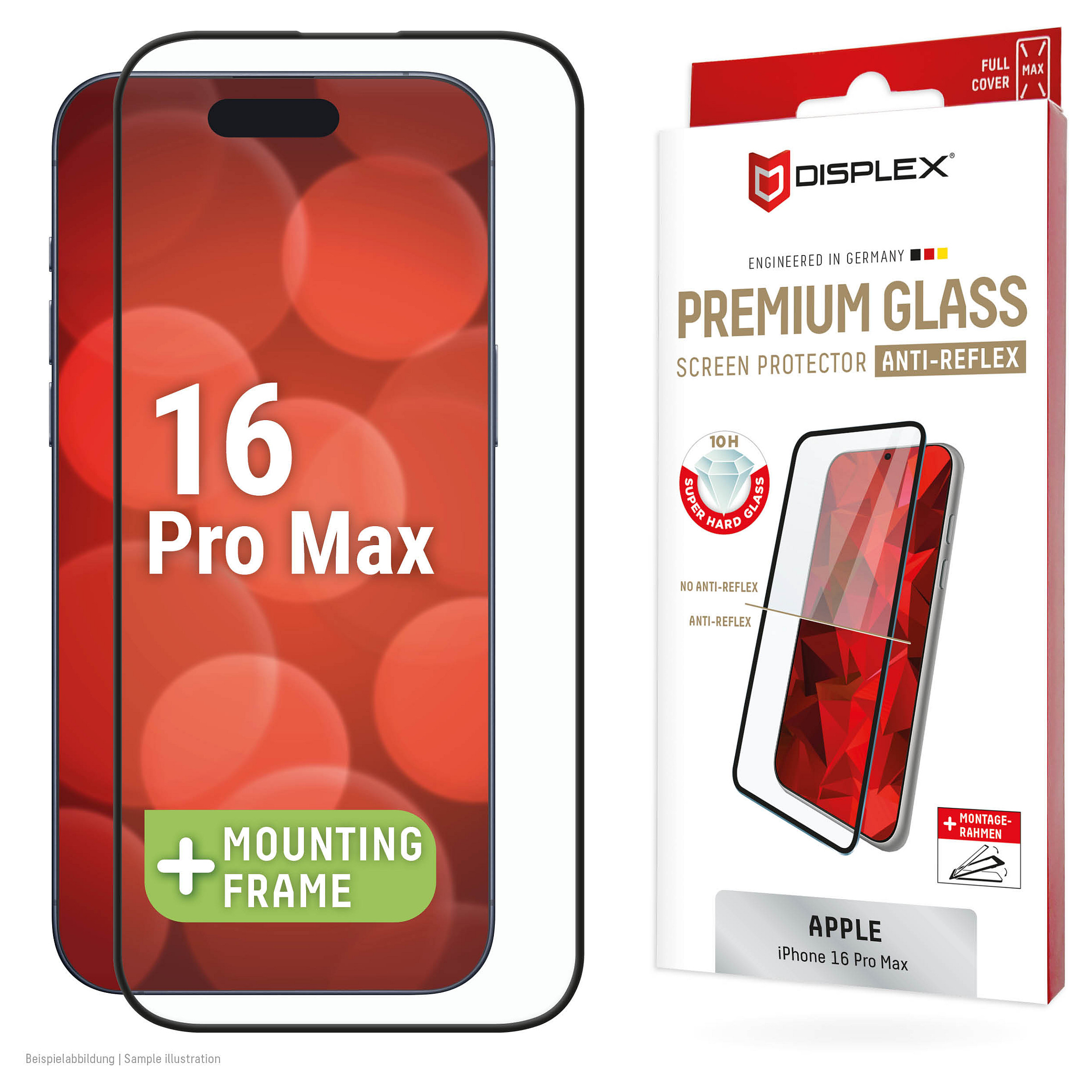 DISPLEX Premium Glasschutzfolie FCAR für iPhone 16 Pro Max