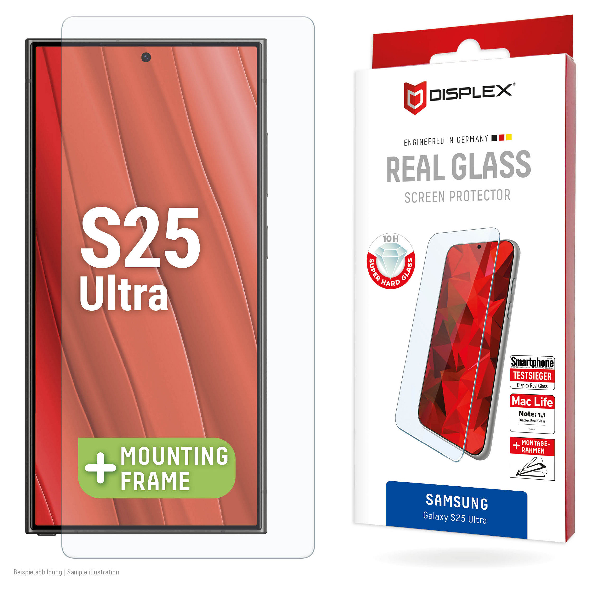 DISPLEX Real Glasschutzfolie für Samsung Galaxy S25 Ultra