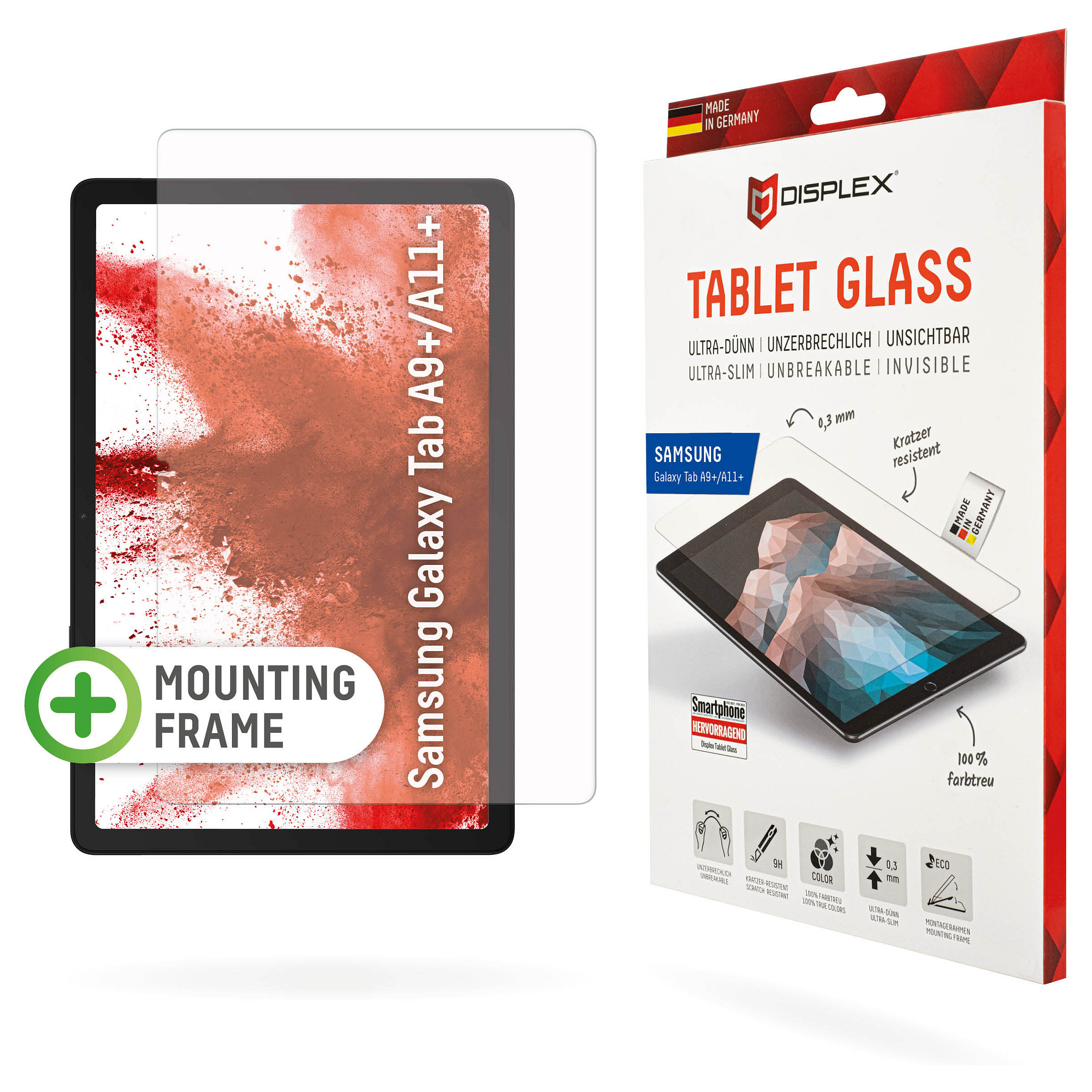 DISPLEX Tablet Glasschutzfolie für Samsung Galaxy Tab A9+/A11+