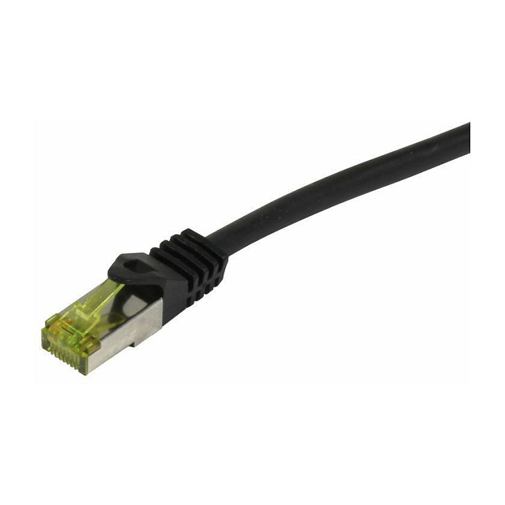 Synergy21 Patchkabel RJ45, CAT6A 500Mhz, 10m, schwarz, S-STP(S/FTP), TPE/LSZH Indoor/outdoor (UV/Water/oil/-resistant), AWG26, mit CAT7 Rohkabel,