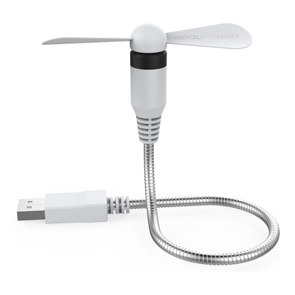 RealPower USB mini Ventilator weiß USB-A (flexibel)