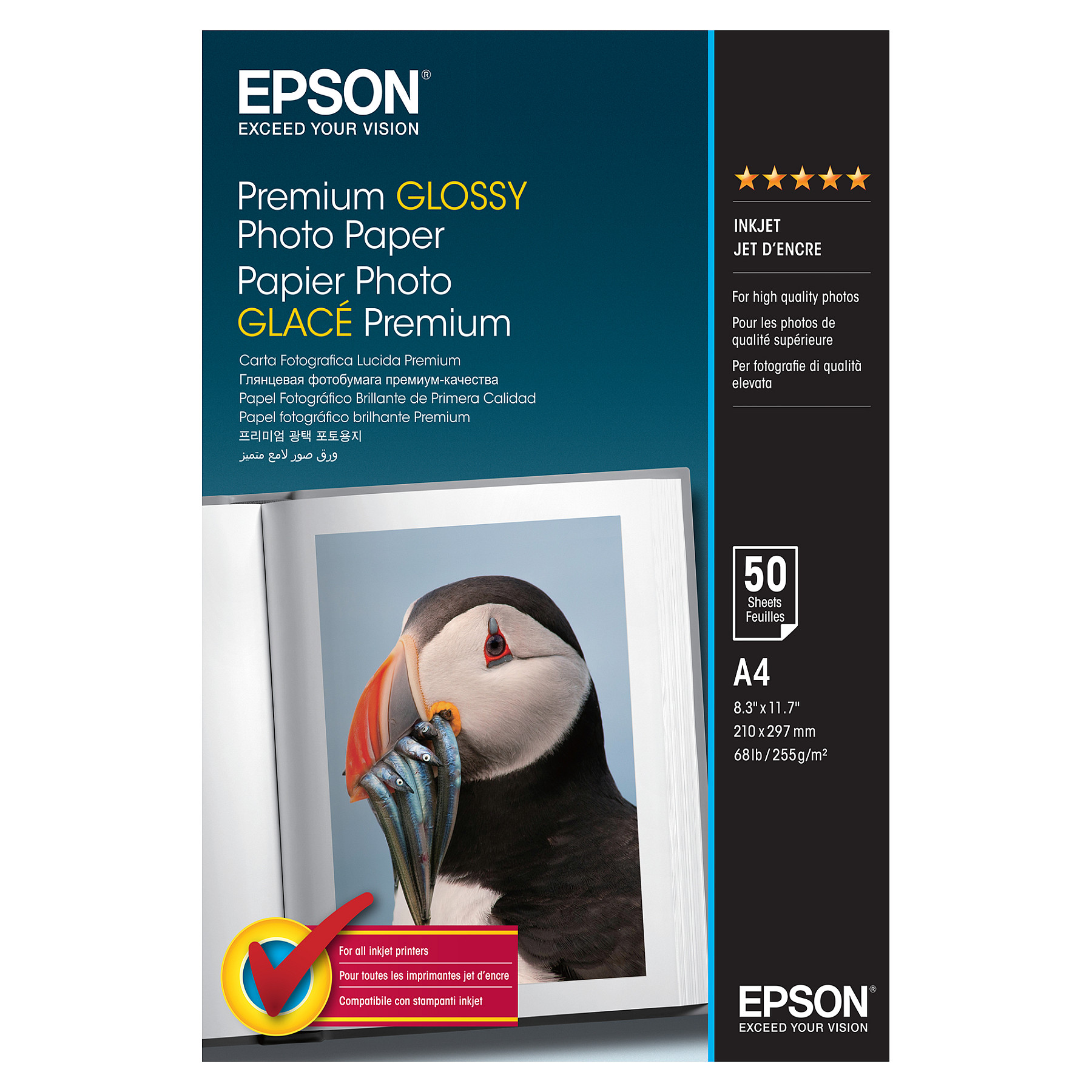 EPSON Premium glnzend Foto Papier inkjet 225g/m2 A4 50 Blatt 1er-Pack