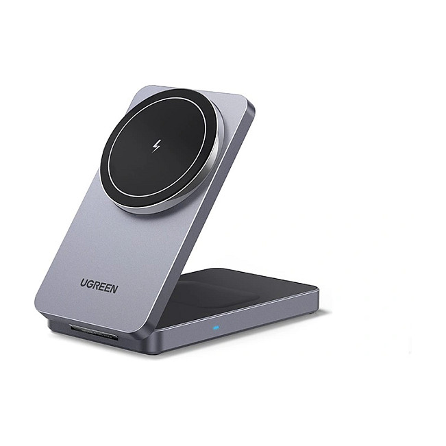 UGREEN W528 Magnetic Wireless Charger 2-in-1 Ladestation fuer Qi?fhige Gerte faltbar grau