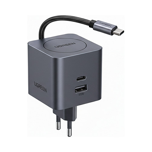 UGREEN X614 45W GaN Fast Charger 1x USB-C 1x USB-A 1x ausziehbares USB-C Kabel